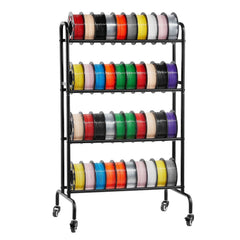 3D Printer Filament Storage Rack, 4 Tier Heavy Duty Storage Shelf, Rolling Filament Spool Holders Racks with Wheels, Filaments Organzied for 3D Printing Station, Office, Workshop (Shelf Only)
