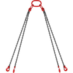 Chain Sling 5/16" X 10' Engine Lift Chain G80 Alloy Steel Engine Chain Hoist Lifts 3 Ton with 4 Leg Grab Hooks and Adjuster