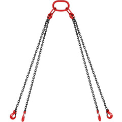 Chain Sling 5/16" X 10' Engine Lift Chain G80 Alloy Steel Engine Chain Hoist Lifts 3 Ton with 4 Leg Grab Hooks and Adjuster