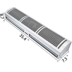 900mm Overhead Door Electric Air Curtain w/Limit Switch 3 Speeds Commercial
