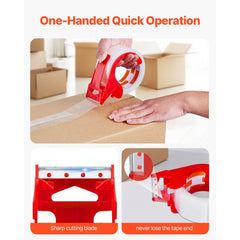 Packing Tape 6 Rolls 65 Yards Clear Shipping Tape with Dispenser 2.7 Mil