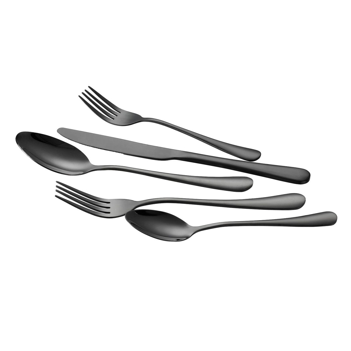 30-Piece Black Silverware Set, Food-Grade Stainless Steel Flatware Utensils for 6, Mirror Finished Cutlery Set, Dishwasher Safe Eating Tableware for Kitchen Home, Include Knife Fork Spoon