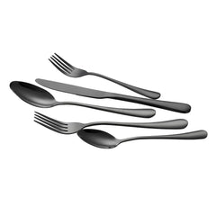 30-Piece Black Silverware Set, Food-Grade Stainless Steel Flatware Utensils for 6, Mirror Finished Cutlery Set, Dishwasher Safe Eating Tableware for Kitchen Home, Include Knife Fork Spoon