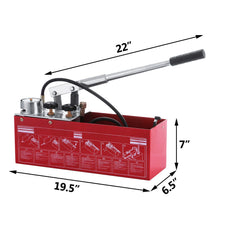 Hydraulic Pressure Test Pump 50 Bar Hand Pressure Test Pump 726 PSI 3.2 Gallon Tank 45ML 1/2" BSP Hydrostatic Test Pump for Pipeline Pressure Container Irrigation Firemen (Test Pump 50 Bar)
