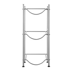 3 Tiers Water Jug Holder, 5 Gallon Water Bottle Holder, Single Row Water Bottle Rack for 3 Bottles, Heavy Duty Water Jug Rack for Kitchen, Office, Living Room, Silver