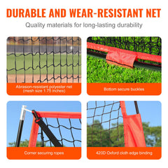 7x7 ft Baseball Softball Practice Net, Portable Baseball Training Net for Hitting Catching Pitching, Backstop Equipment with Bow Frame, Carry Bag, Strike Zone, 12 Balls, Tee, and Ball Collector