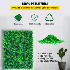 Artificial Boxwood Panels, 12 PCS 20"x20" Boxwood Hedge Wall Panels, PE Artificial Grass Backdrop Wall 1.6\", Privacy Hedge Screen for Decoration of Outdoor, Indoor, Garden, Fence, and Backyar