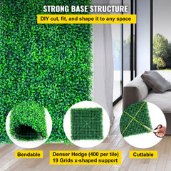 Artificial Boxwood Panels, 12 PCS 20"x20" Boxwood Hedge Wall Panels, PE Artificial Grass Backdrop Wall 1.6\", Privacy Hedge Screen for Decoration of Outdoor, Indoor, Garden, Fence, and Backyar