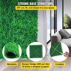 Artificial Boxwood Panels, 12 PCS 20"x20" Boxwood Hedge Wall Panels, PE Artificial Grass Backdrop Wall 1.6\", Privacy Hedge Screen for Decoration of Outdoor, Indoor, Garden, Fence, and Backyar