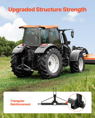 3 Point Trailer Hitch with 2 in Receiver, 3pt Quick Hitch Attachment for Category 1 Tractor, 3000lbs Capacity, Tow Drawbar Adapter, Compatible with Kubota, Mahindra, Ford, Yanmar, John Deere