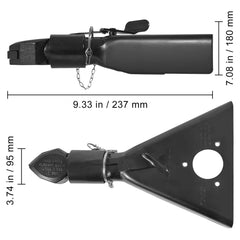 A-Frame Trailer Coupler, Fits 2-Inch Hitch Ball Size, 7000 lbs Towing Capacity, Heavy Duty Steel Coupler, Ideal for Towing Station Wagons, Pickup Trucks, SUVs, Campers, Black Coating Surface
