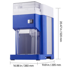 Commercial Ice Shaver Machine, 1.91QT /1.8L Large Electric Snow Cone Machine, Fine & Fluffy with 300W Motor, Stainless Steel Blades, Shaved Ice Maker for Dessert Shop Home Party Restaurant, Blue