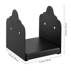 6x6 Post Base 2 Pcs, Inner Size 5.9x5.55 inch / 150x141 mm Post Brackets, Heavy Duty Carbon Steel Decking Posts, Wood Posts Brackets for Pavilion Deck Railing Support Deck Base Plate, Black
