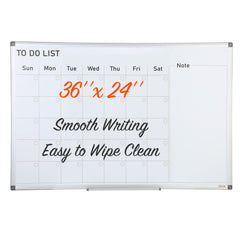 Magnetic Whiteboard Dry Erase Board 36" x 24" Wall Mounted for Office