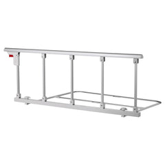 Foldable Bed Rail for Elderly, 122 cm Bedside Assist Rail with Fixing Strap, Adjustable Height Pipe Bedside Cane, High-Strength Metal Senior Bed Bar, Hand Guard Grab Fits King, Queen, Full, Twin