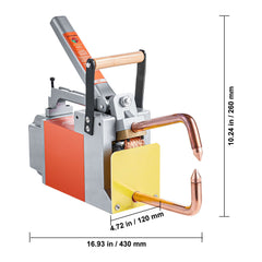Portable Spot Welder, 1/8-inch Thick Spot Welder Machine with 8KVA Input Capacity, Handheld Welding Tip Gun Metal Sheet Spot Welding Machine for Carbon Steel, Aluminum Sheet