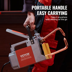 Portable Spot Welder, 1/8-inch Thick Spot Welder Machine with 8KVA Input Capacity, Handheld Welding Tip Gun Metal Sheet Spot Welding Machine for Carbon Steel, Aluminum Sheet