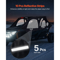 Cab Enclosure Upper Doors, Compatible with Polaris RZR PRO 2020-2024/Polaris RZR Turbo2022-2024, Soft Upper Doors, Upgraded Zipper UTV Soft Side Window Kit, Fit with Side Mirrors and Windshields