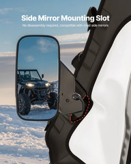 Cab Enclosure Upper Doors, Compatible with Polaris RZR XP 1000/XP Turbo 2014-2023, Soft Upper Doors, Windproof Upgraded Zipper UTV Soft Side Window Kit, Work with Side Mirrors and Windshields