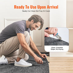 Rug Pad Without Slip Resistance, Protective Cushioning Carpet Pad, 8' x 10', 1/2"Thick, 100% Pure Polyester Felt, 7-8㎡ Premium Comfort Underfoot Carpet Padding Rug Cushion for All Floors, Gray