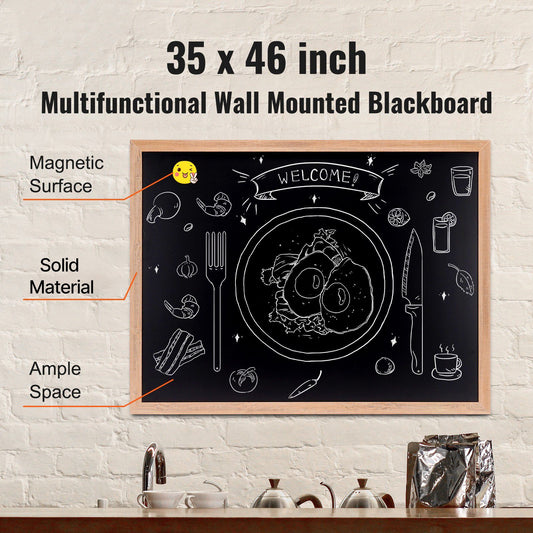 35"x46" Rustic Wood Framed Chalkboard Wall Hanging Magnetic Wedding Sign