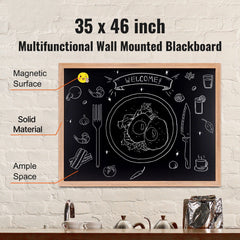 35"x46" Rustic Wood Framed Chalkboard Wall Hanging Magnetic Wedding Sign