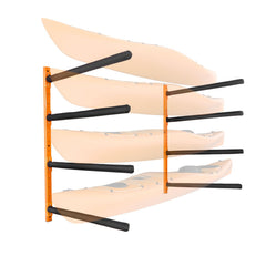 Wall Kayak Storage Rack, 4-Capacity Wall Mounted Kayak Holders for Kayak Canoe Paddle Board, Kayak Storage Hooks with Adjustable Padded Arms, 181.6 KG Load Kayak Hanger for Indoor Outdoor Garage