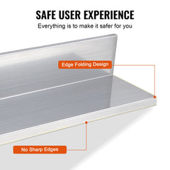 8.6" x 24" Stainless Steel Shelf, Wall Mounted Floating Shelving with Backsplash, 44 lbs Load Capacity Commercial Shelves, Heavy Duty Storage Rack for Restaurant, Kitchen, Bar, Home, and Hotel (2 Packs)