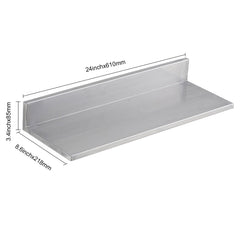 8.6" x 24" Stainless Steel Shelf, Wall Mounted Floating Shelving with Backsplash, 44 lbs Load Capacity Commercial Shelves, Heavy Duty Storage Rack for Restaurant, Kitchen, Bar, Home, and Hotel (2 Packs)