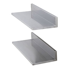 8.6" x 24" Stainless Steel Shelf, Wall Mounted Floating Shelving with Backsplash, 44 lbs Load Capacity Commercial Shelves, Heavy Duty Storage Rack for Restaurant, Kitchen, Bar, Home, and Hotel (2 Packs)