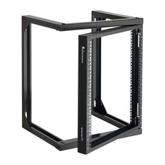 12U Wall Mount Server Rack, 68.04 kg Max Load Capacity, Open Frame Network Rack with 180 Degrees Gate Swing Door, Carbon Steel, Ideal for IT Network Equipment & AV Devices Computer Server, Black