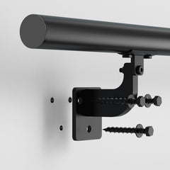 Wall Mounted Stair Handrail, 3665mm Pipe Staircase Handrail, Black Galvanized Aluminum, 32mm Pipe Diameter, Indoor&Outdoor Staircase Railing, Industrial Hand Rail for Steps, Security Baluster