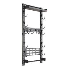 Gun Rack Wall Mount, Heavy Duty Steel, Indoor Rifle Shotgun Rack with Magazine Holder, MOLLE Panel, Gun Accessories Display Storage Holder, Hold Up to 5 Rifles or Shotguns, for Tactical Gear