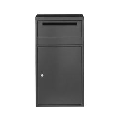Package Delivery Boxes for Outside, 90.9 cm Mailbox for Parcel with Lock, Galvanized Steel Package Drop Box with Anti-Theft Design, Weather-Resistant Package Mailbox for Home and Office, Black