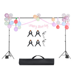 Backdrop Stand, 298 x 300 cm Adjustable Photo Backdrop Stand Kit, Portable Background Backdrop Stand with 4 Crossbars, Heavy Duty Projector Screen Stand, for Wedding, Photo Video Studio & Party