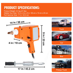 Stud Welder Kit, 1600A Stud Welder Dent Repair Kit, 800VA Spot Welder Stud, 220V Stud Gun Dent Puller Kit with Complete Accessories, Dent Welder Repair for Auto Body Repairing