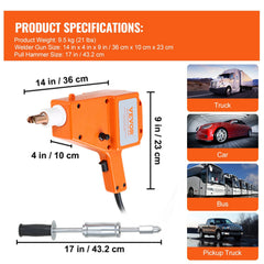 Stud Welder Kit, 1600A Stud Welder Dent Repair Kit, 800VA Spot Welder Stud, 220V Stud Gun Dent Puller Kit with Complete Accessories, Dent Welder Repair for Auto Body Repairing