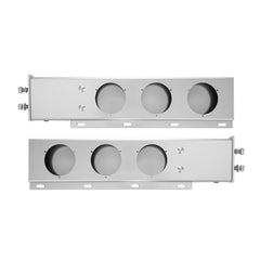 Stainless Steel Mud Flap Hangers with Light Cutouts, 2-1/2" (63.5mm) Bolt Spacing, Spring Loaded Mudflap Hangers for Semi Trucks, 1 Pair Heavy Duty Semi Truck Mud Flap Hanger Set, Silver