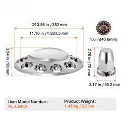 Front Axle Cover Combo Kit ABS Lug Nut Covers with Nut Cover Tools