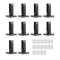 Glass Clamp, 10 PCS Square Glass Railing Bracket for 0.31 "-0.47 " Tempered Glass, 304 Stainless Steel Glass Mounting Clamp, 0.12” Thick Glass Shelf Bracket for Balcony, Garden, Deck, Stair