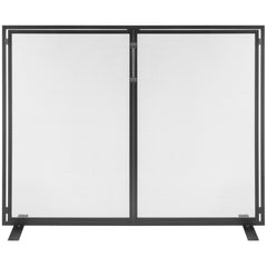 Fireplace Screen 1 Panel with Door, Sturdy Iron Mesh Fireplace Screen, 990(L) x780(H)MM Spark Guard Cover, Simple Installation, Free Standing Fire Fence Grate for Living Room Home Decor Modern