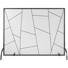 Fireplace Screen Single Panel, Sturdy Iron Mesh Fireplace Screen, 906(L) x720(H)MM Spark Guard Cover, Simple Installation, Free Standing Fire Fence Grate for Living Room Home Decor Modern