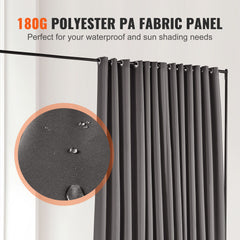 Room Divider, 8 ft x 10 ft (96 x 120inch) Portable Panel Room Divider with Wheels Curtain Divider Stand, Room Divider Privacy Screen for Office, Bedroom, Dining Room, Study, Black