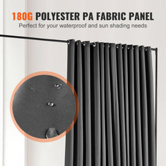 Room Divider, 8 ft x 10 ft (96 x 120inch) Portable Panel Room Divider with Wheels Curtain Divider Stand, Room Divider Privacy Screen for Office, Bedroom, Dining Room, Study, Black