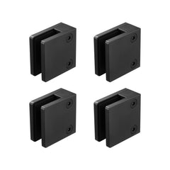 Glass Clamp, 40 PCS Square Glass Railing Bracket for 0.31 "-0.47 " Tempered Glass, 304 Stainless Steel Glass Mounting Clamp, Glass Shelf Bracket for Balcony, Garden, Deck, Stair, Black