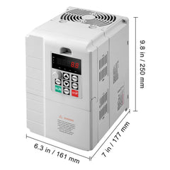 VFD 10HP, 7.5KW, 34A, 1 Phase 220V-240V Input to 3 Phase 220V-240V Output Variable Frequency Drive, 0-400Hz VFD for AC Motor Speed Control