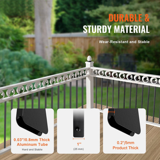Staircase Metal Balusters, 32.28"x1"x0.2" Flat Aluminum Alloy Decorative Banister Spindles, 51 Pack Deck Baluster with Screws, Classic Hollow Deck Railing Satin Black Powder Coated for Porch