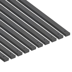 61 Pack Deck Balusters, 82 cm Galvanized Steel Railing Spindles, Hollow Rectangle Metal Decking Stair Balusters with Pre-Drilled Hole, End Caps, Screws, for Deck, Porch & Stair Railing, Black
