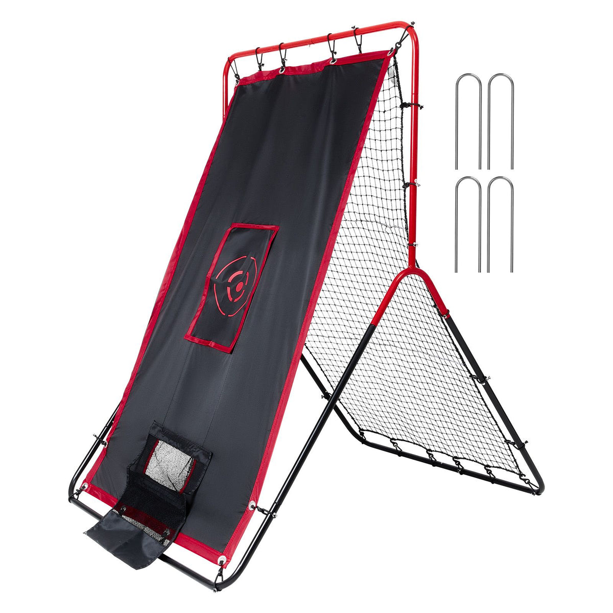 Baseball And Softball Rebounder Net 3.5x4.5 ft 2-in-1 Switch Hitter Pitch