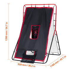 Baseball And Softball Rebounder Net 3.5x4.5 ft 2-in-1 Switch Hitter Pitch